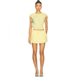Amanda Uprichard x REVOLVE Pinto Blouse & Ryland Skort Set Butter Yellow S